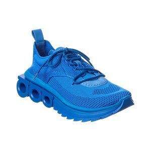 Ferragamo Nima Leather-Trim Sneaker, Blue